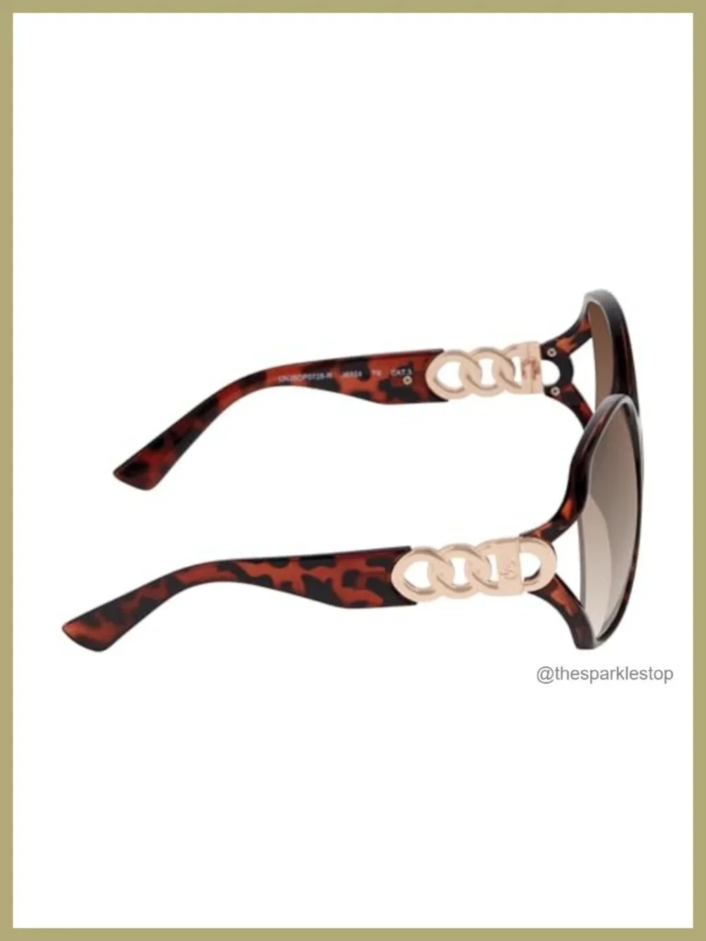Women's Oversized Square Sunglasses with Chain Detail, UV Protection